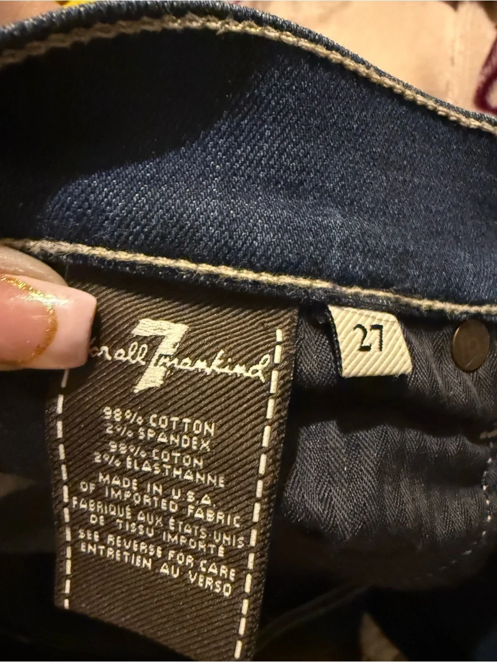 7 For All Mankind Women's Skinny Jeans in Dark Blue Wash size 27